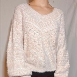 Pastel Pink Fuzzy Sweater // 𝙇𝘾 𝙇𝙖𝙪𝙧𝙚𝙣 𝘾𝙤𝙣𝙧𝙖𝙙
